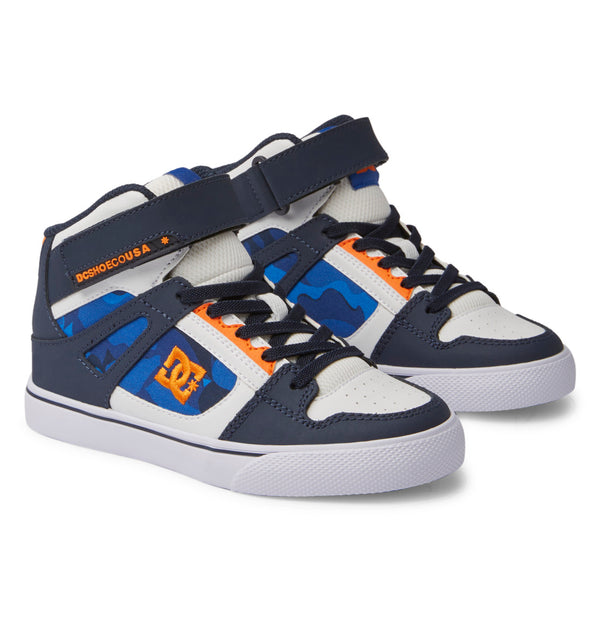 Kids' Pure High Elastic Lace High-Top Shoes - Shady Blue/Orange