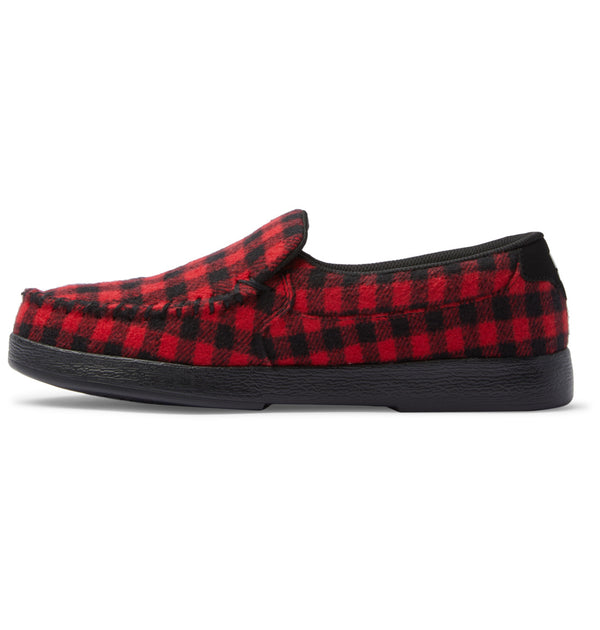 Men's Villain Slip-On Shoes - Black/Red Plaid